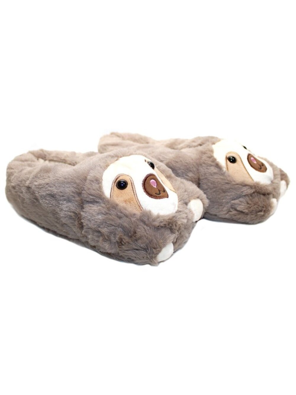 Cute Women Sloth Animal Slippers Novelty Soft Plush House Shoes Brown Large